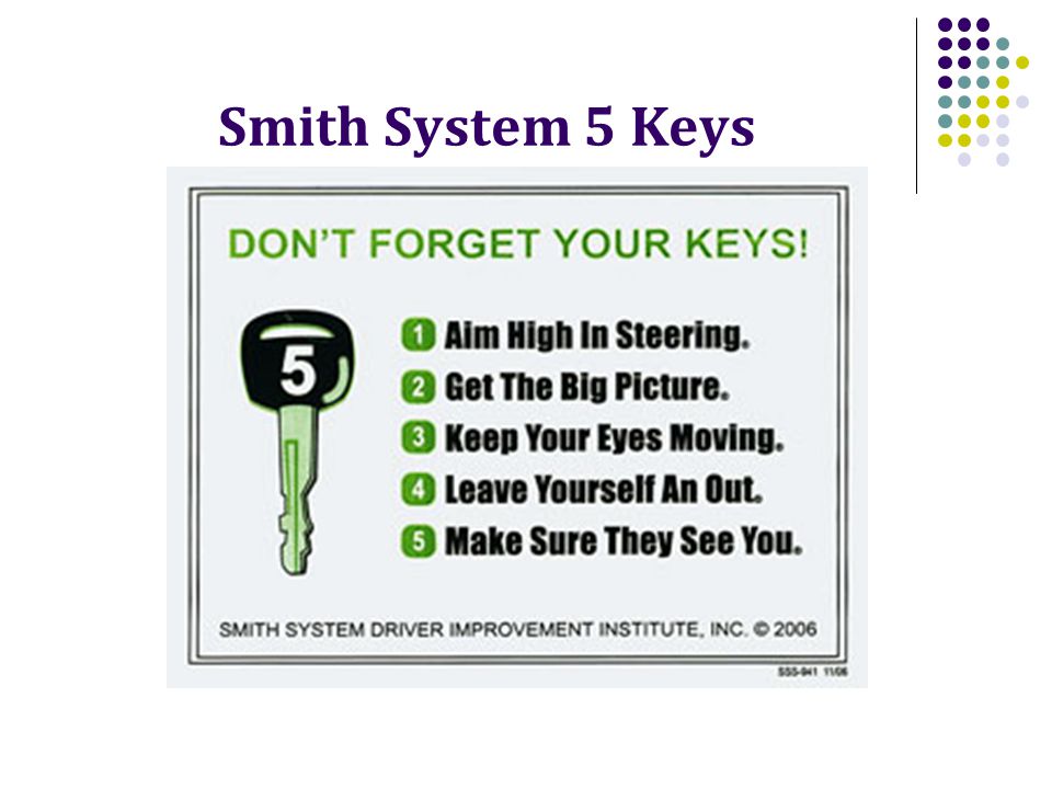 Smith System 5 Keys. Smith System 5 Keys The Unexpected Risk